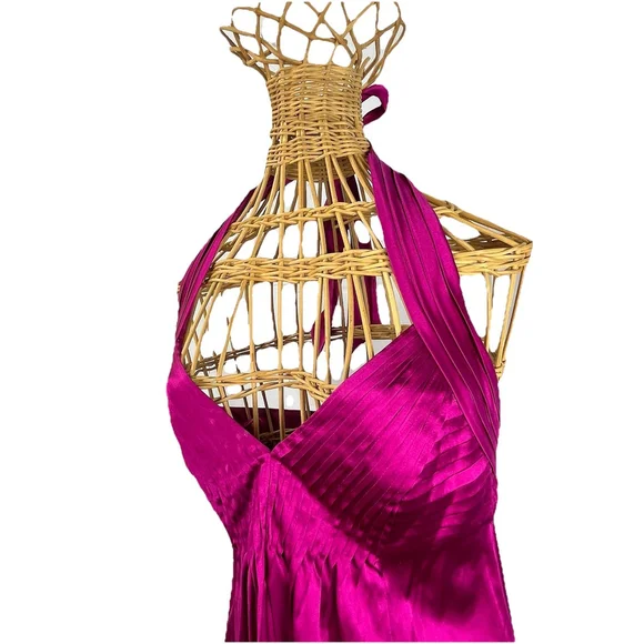 Jones New York Silk Halter Dress Pink Fuchsia Sleeveless Women Size 4 - eharrisgallery.com Jones New York Silk Halter Dress Pink Fuchsia Sleeveless Women Size 4 - eharrisgallery.com